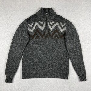 BKE Sweater‎ Mens Medium Gray Wool Blend 1/4 Zip Pullover Casual Gorpcore Preppy